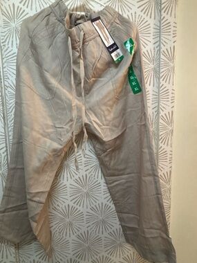 Casual Drawstring Pants - Beige